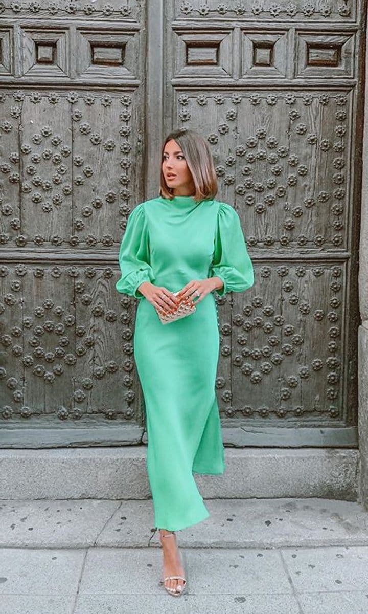 Alexandra Pereira in slip dress