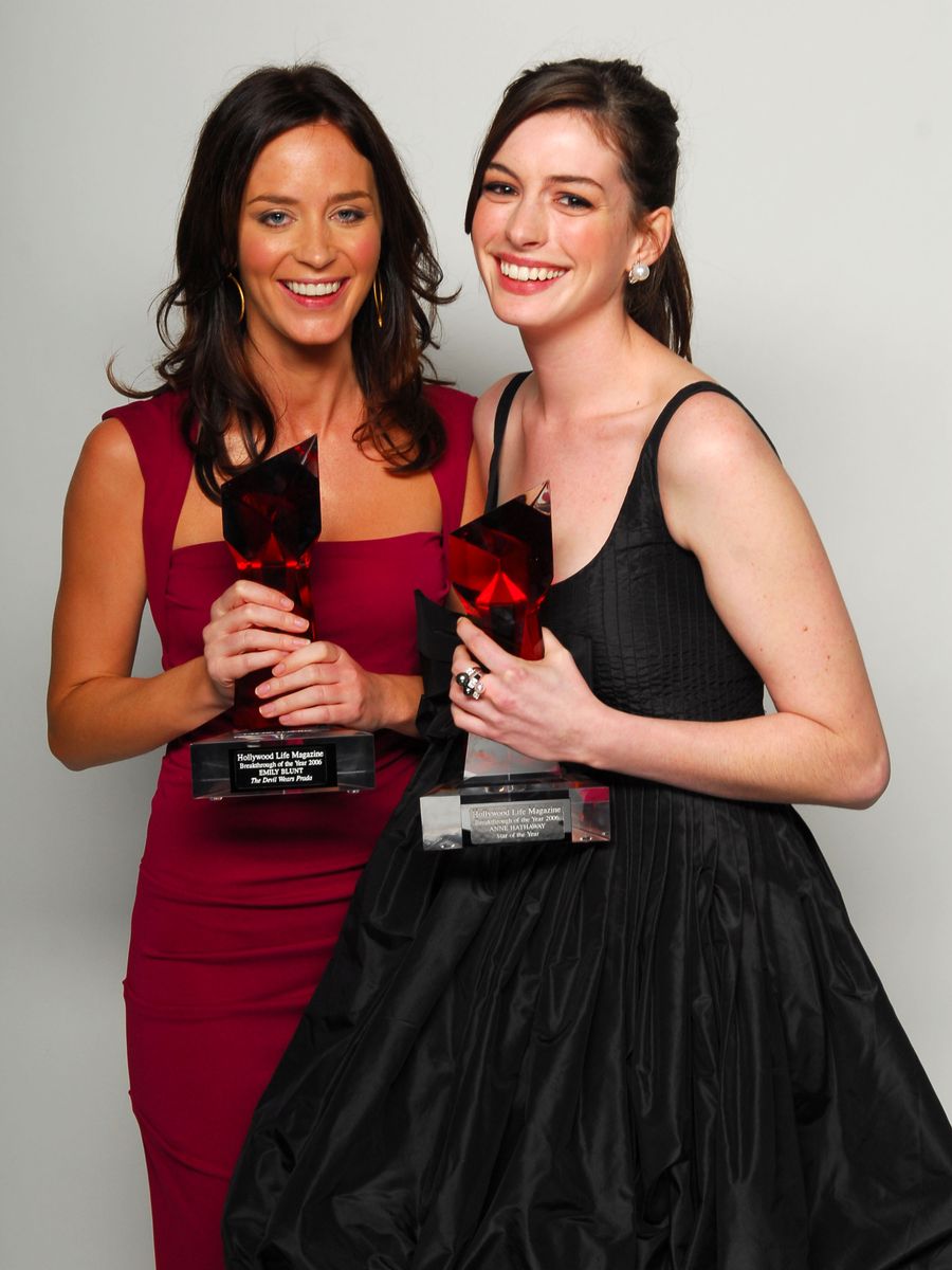 Emily Blunt and Anne Hathaway, winners Star of the Year Awards for "The Devil Wears Prada" (Photo by M. Caulfield/WireImage)
