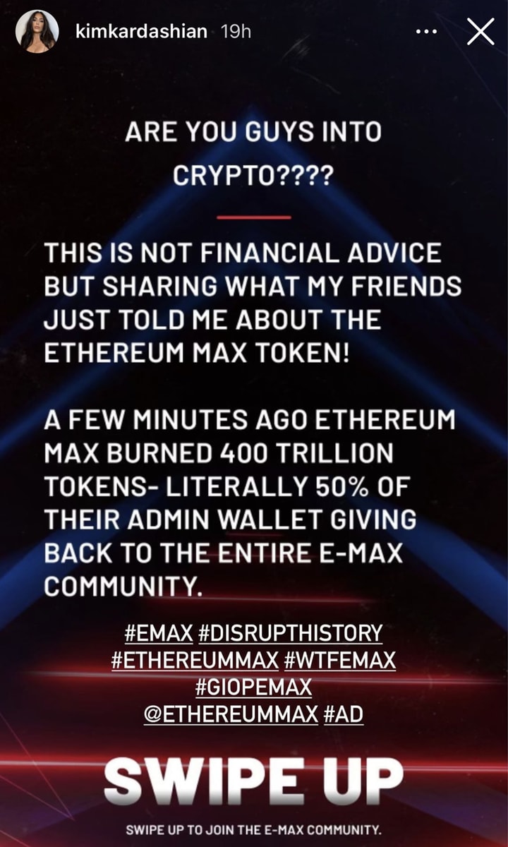 Kim Kardashian’s latest cryptocurrency ad