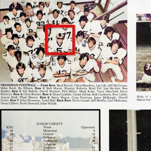 Brad Pitt's childhood yearbook