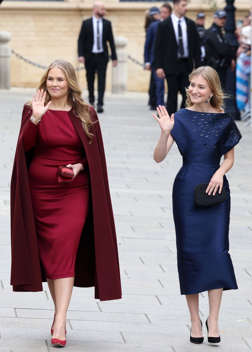 LUXEMBOURG, LUXEMBOURG - OCTOBER 03: Princess Catharina-Amalia of the Netherlands and Princess Elisabeth of Belgium during the Abdication of Grand Duke Henri of Luxembourg and Accession to the Throne of His Royal Highness Crown Prince Guillaume on October 03, 2025 in Luxembourg, Luxembourg. (Photo by Patrick van Katwijk/Getty Images)
