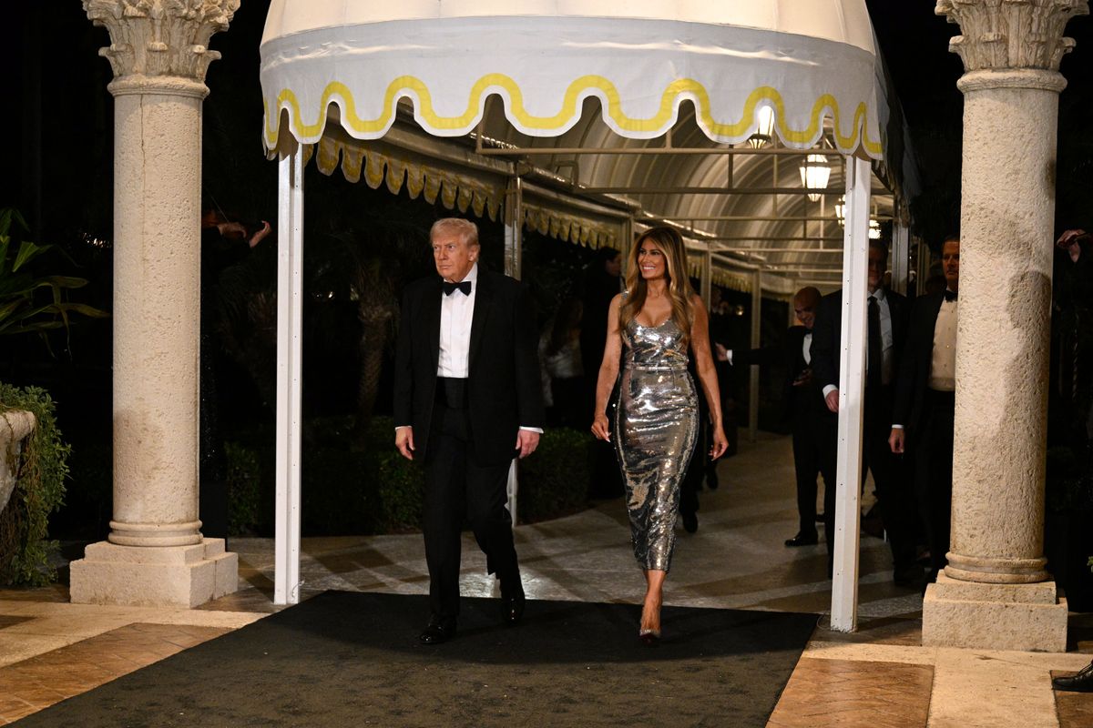 The Silver Gown That Defined Melania Trump’s New Year’s Eve Look