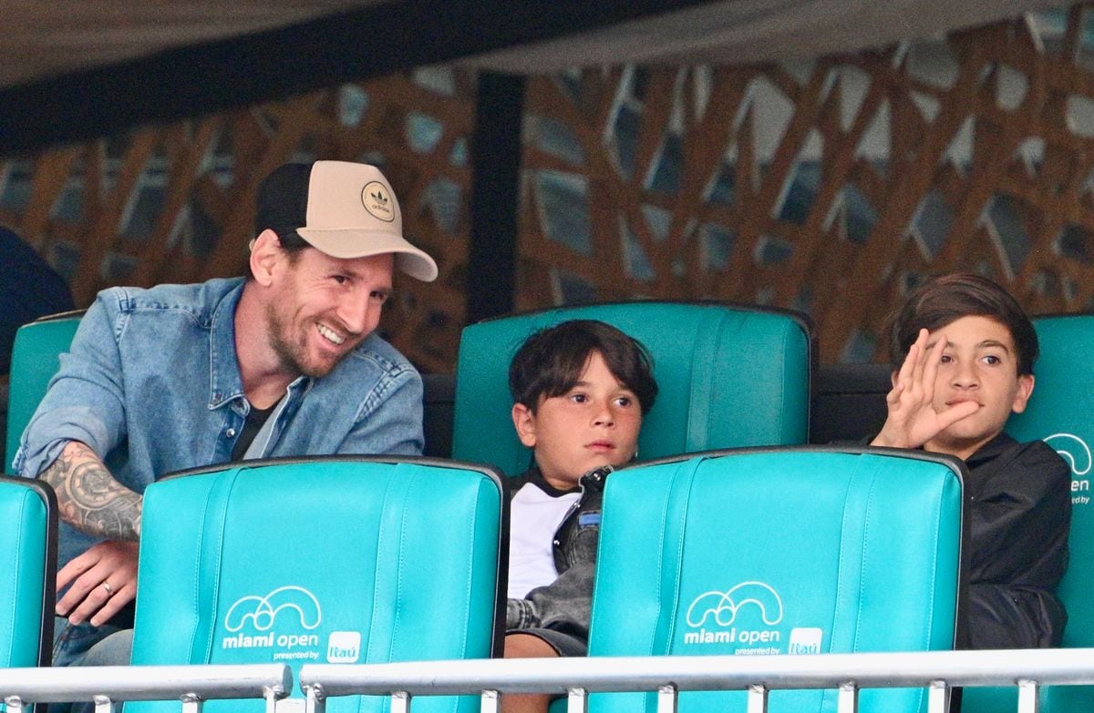 Messi and his sons' appearance at the Miami Open caused great excitement in the stands