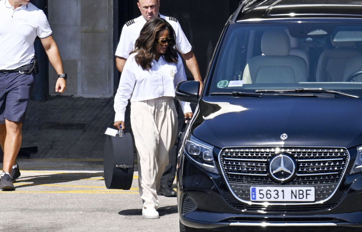 

Oprah Winfrey and Kris Jenner arrive at the port to board a boat heading toward a yacht during their European vacation together
