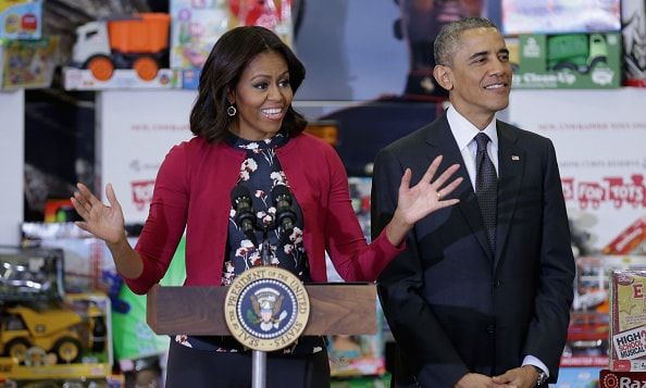 The first couple brought around 1,000 items to the military base on Wednesday