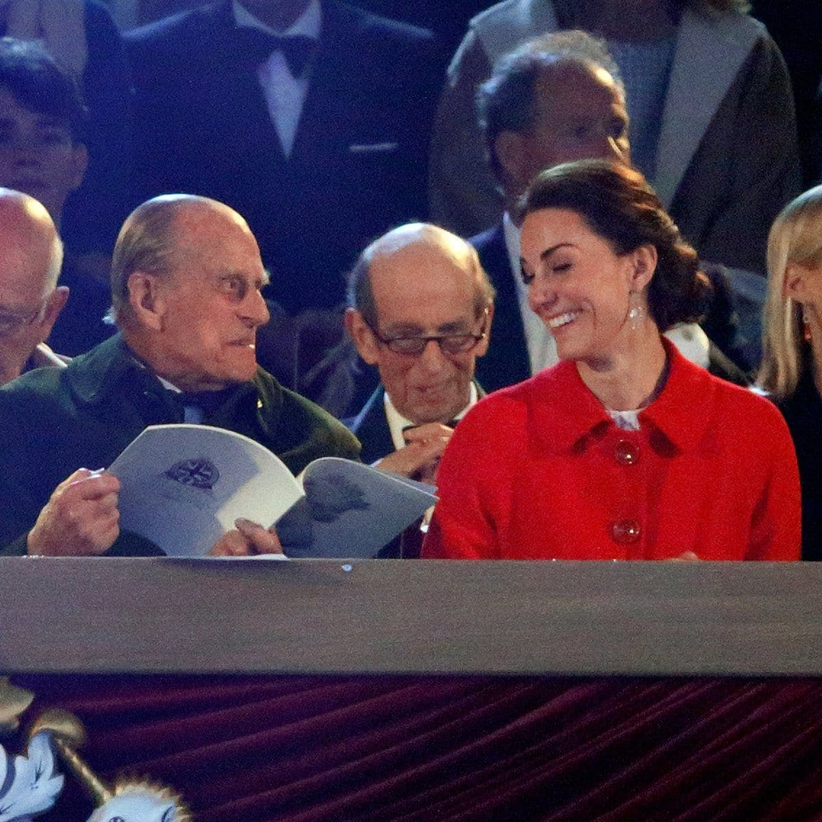 The Duchess of Cambridge was seated next to Prince Philip at the Queen's 90th birthday celebrations held at the Royal Windsor Horse show in 2016.
