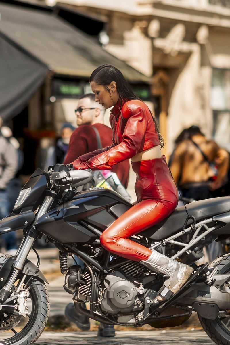 Bella Hadid on the set of 'The Beauty'