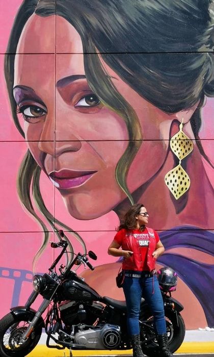 Zoe Saldaña mural by artist Anilcia de Luna