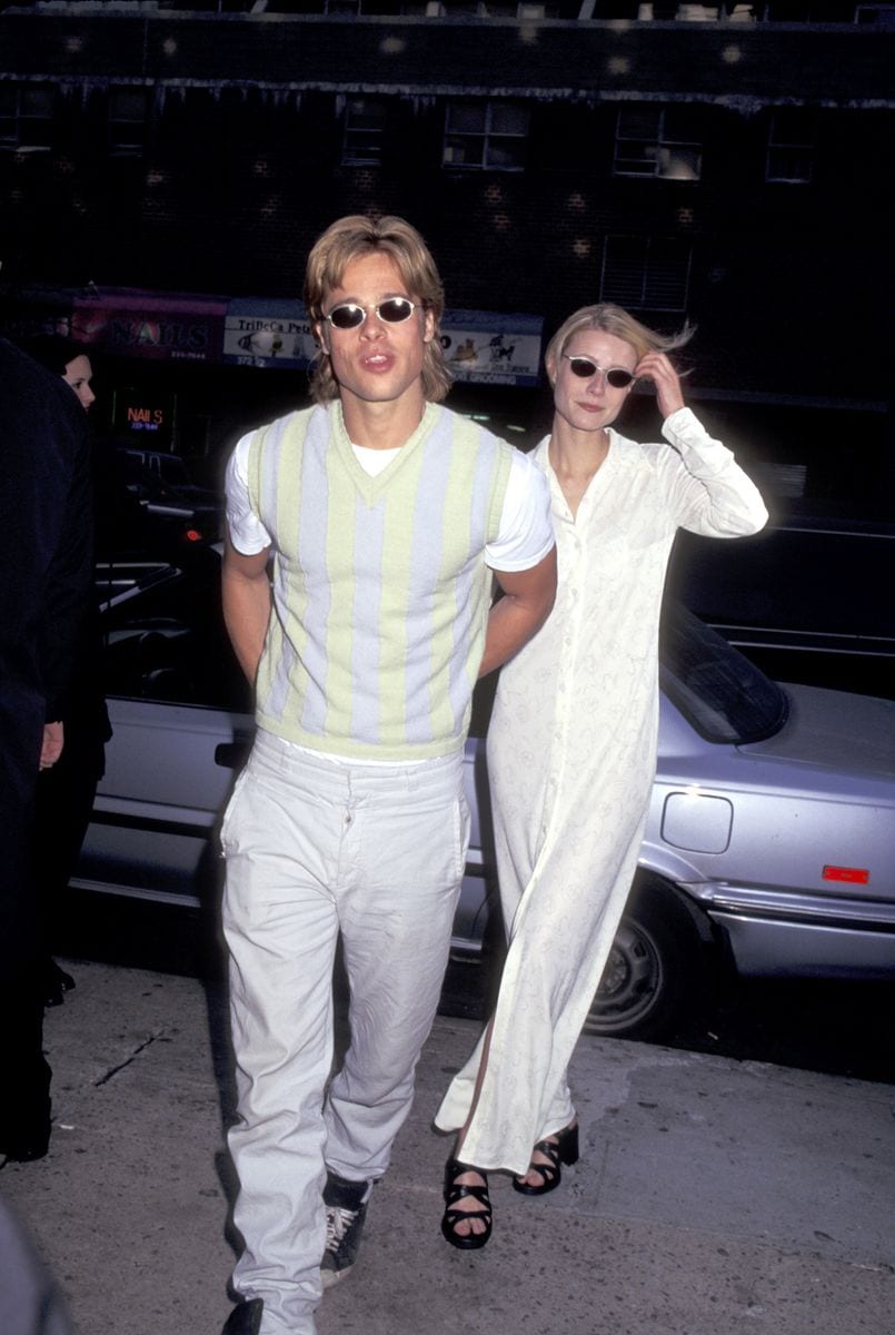 Gwyneth Paltrow & Brad Pitt (Photo by Ron Galella/Ron Galella Collection via Getty Images)