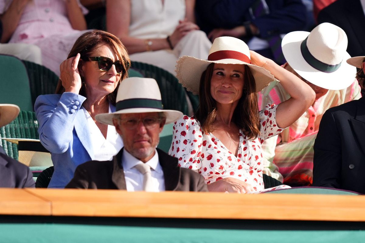 Pippa Middleton and Carole Middleton coordinated elegant summer looks as they attended day eight of the Wimbledon Championships from the Royal Box.