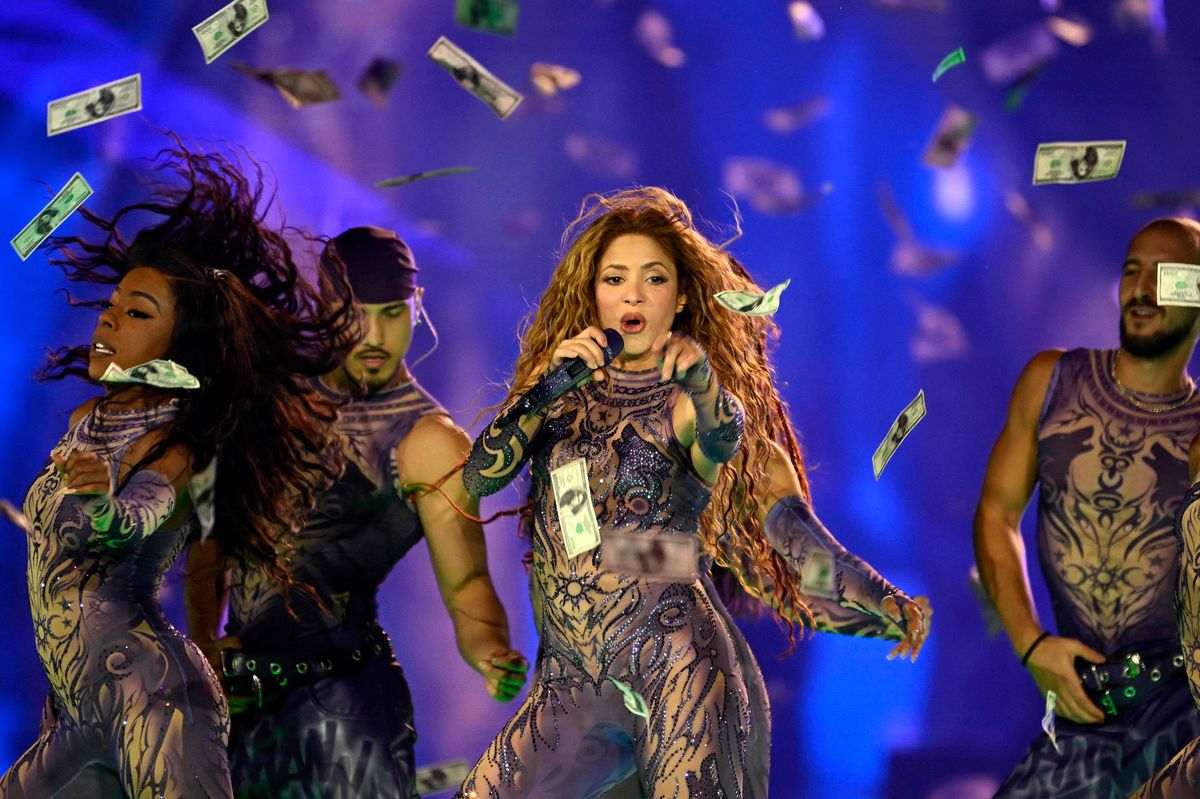 Shakira performs during her 'Las Mujeres ya no Lloran' tour at the GNP Seguros Stadium in Mexico City on March 30, 2025