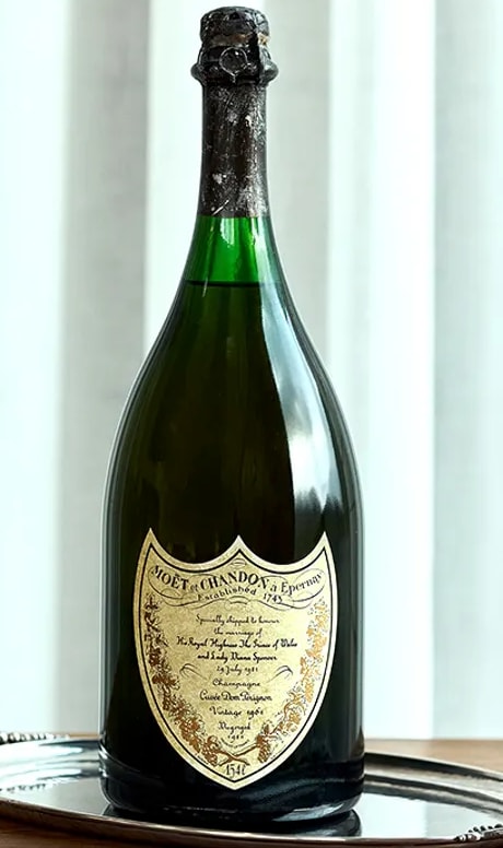 A magnum of Dom Pérignon Vintage 1961, specially bottled for Diana and Prince Charles’s July 29, 1981, ceremony, will be auctioned on December 11