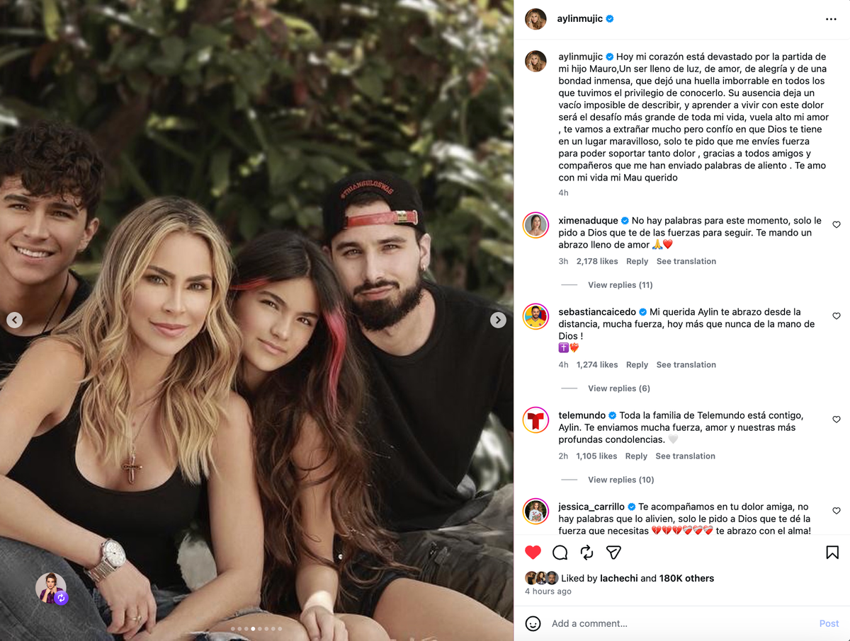 Aylín Mujica learns of her 31-year-old son’s death while filming ‘Top Chef VIP’