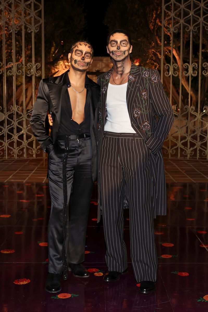 Michael Cimino and Taylor Zakhar Perez attend the 2025 Dia De Muertos Gala presented by Lexus, Tequila Don Julio, Nike, DNERO, Calamigos Ranch and Maremoto at The Los Angeles River Center and Gardens on October 30, 2025 in Los Angeles, California.  (Photo by Amy Sussman/Getty Images for The Dia De Muertos Gala)
