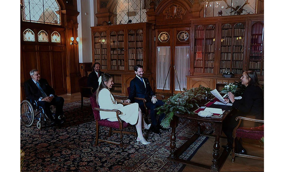 The couple tied the knot in a civil ceremony attended by their respective fathers