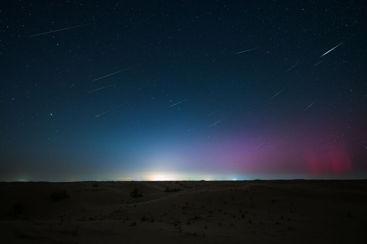 The Perseid meteor shower illuminating the Kubuqi Desert in Inner Mongolia, China
