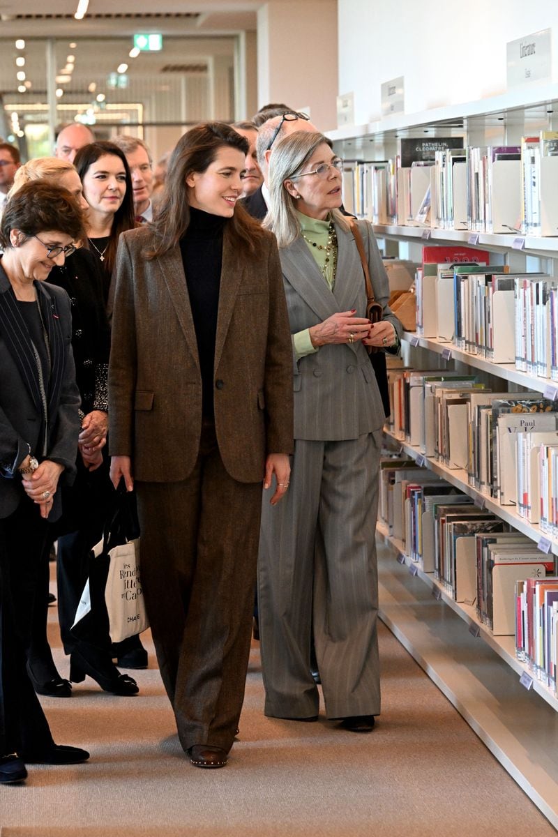 Prince Albert II of Monaco, Princess Caroline of Hanover, Charlotte Casiraghi, and Mélanie-Antoinette de Massy inaugurate the Caroline Media Library in Monaco