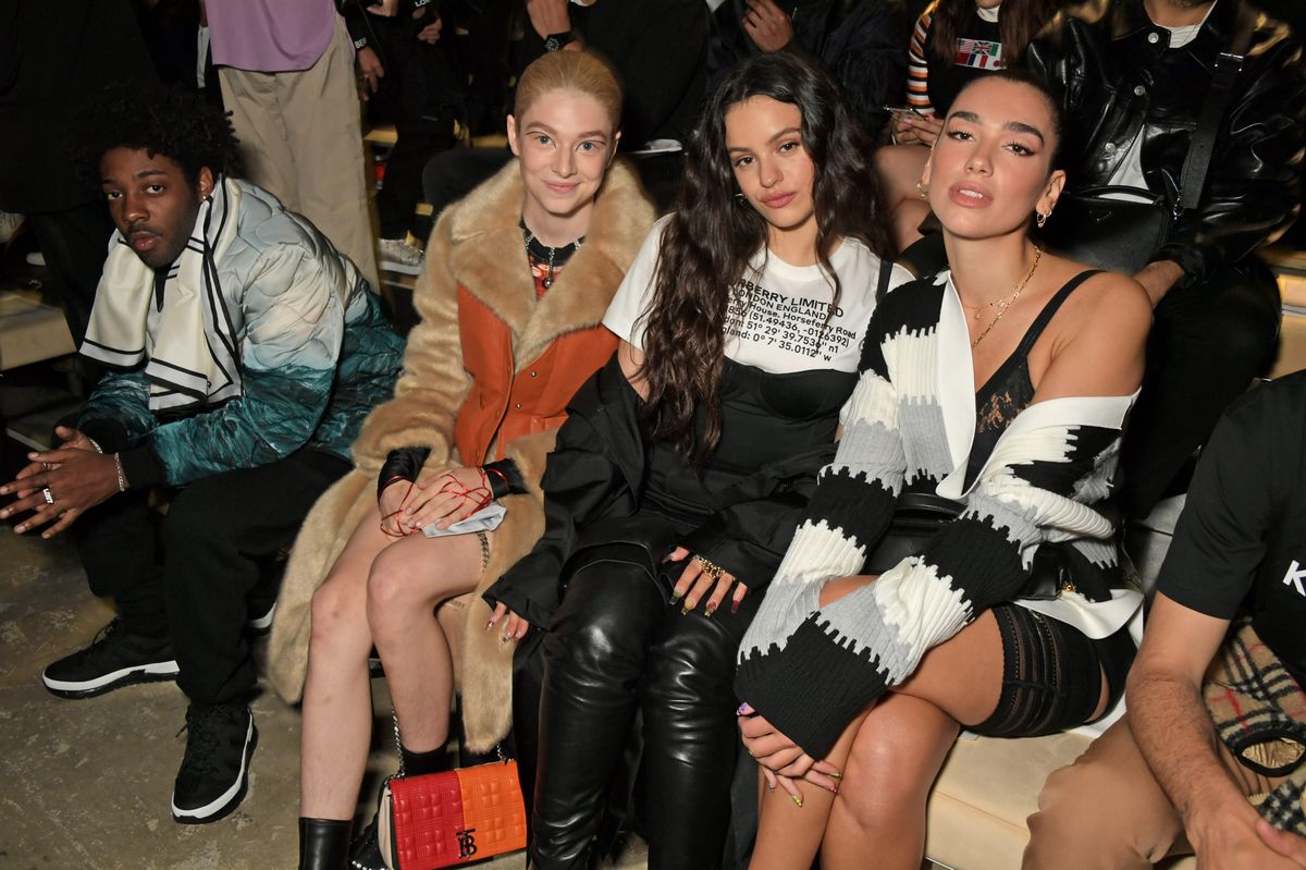 Hunter Schafer, Rosalia, and Dua Lipa at the 2019 Burberry Show in London Fashion Week