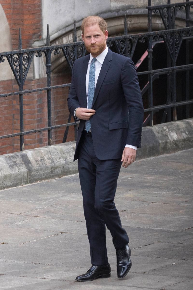 LONDON, ENGLAND - APRIL 8: Prince Harry, Duke of Sussex leaves the Royal Courts of Justice on April 8, 2025 in London, England. Prince Harry, Duke of Sussex arrived in the UK this morning to attend court for his appeal against the downgrading of his security detail for family visits to the UK. (Photo by Belinda Jiao/Getty Images)