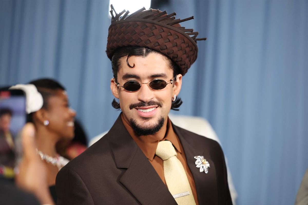 Bad Bunny attends the 2025 Met Gala Celebrating "Superfine: Tailoring Black Style"