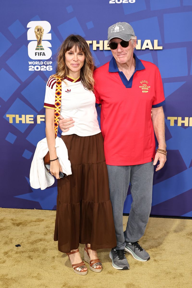 Alejandra Silva and Richard Gere attend the FIFA Gold Carpet before the FIFA World Cup 2026 Final match