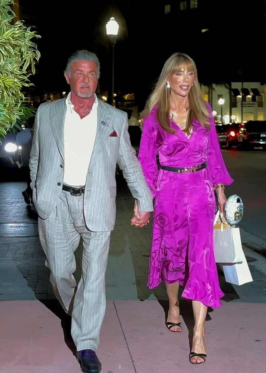 Sylvester Stallone and Jennifer Flavin in Miami Beach