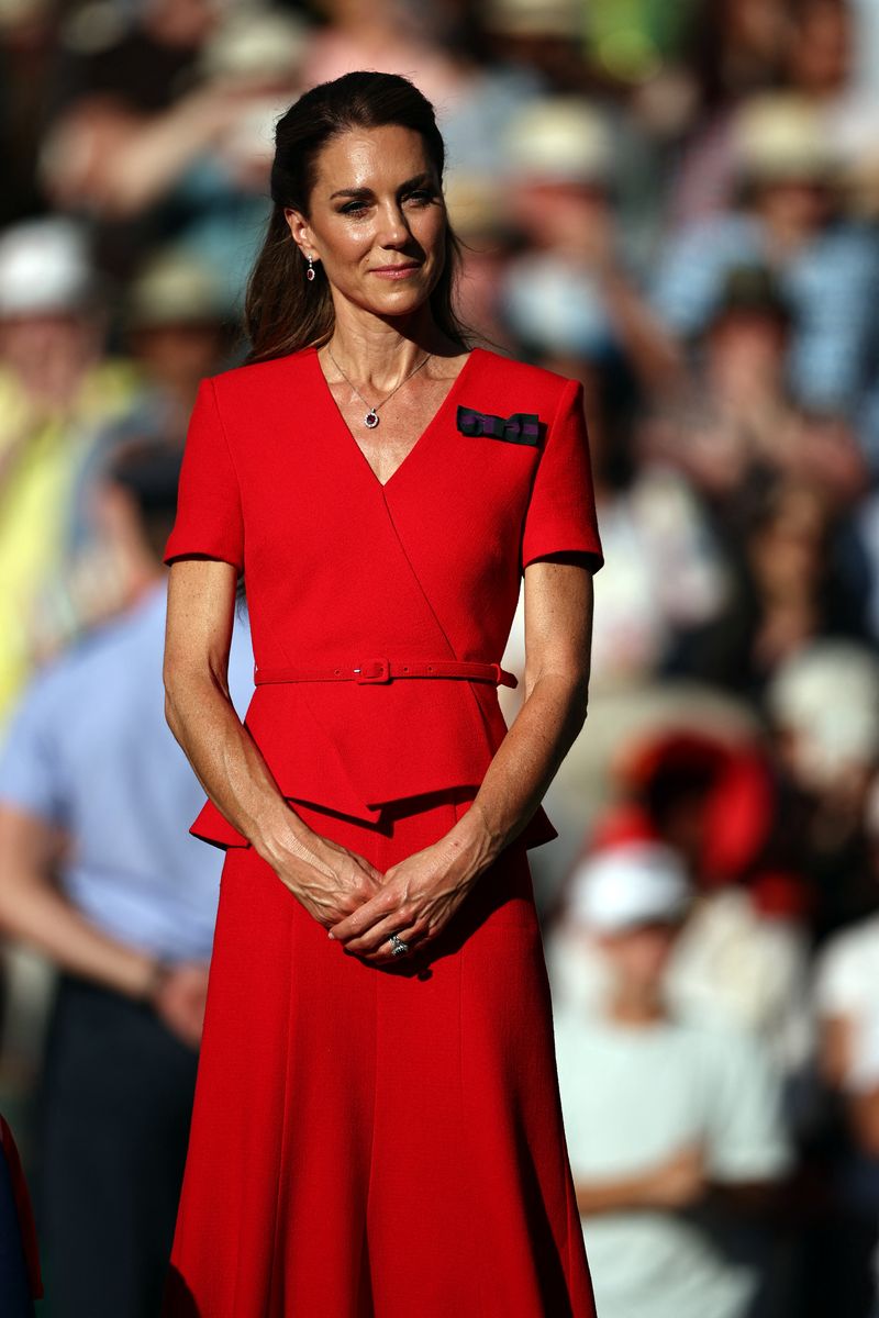 Kate Middleton Returns to Wimbledon in Stunning Red Roland Mouret Dress
