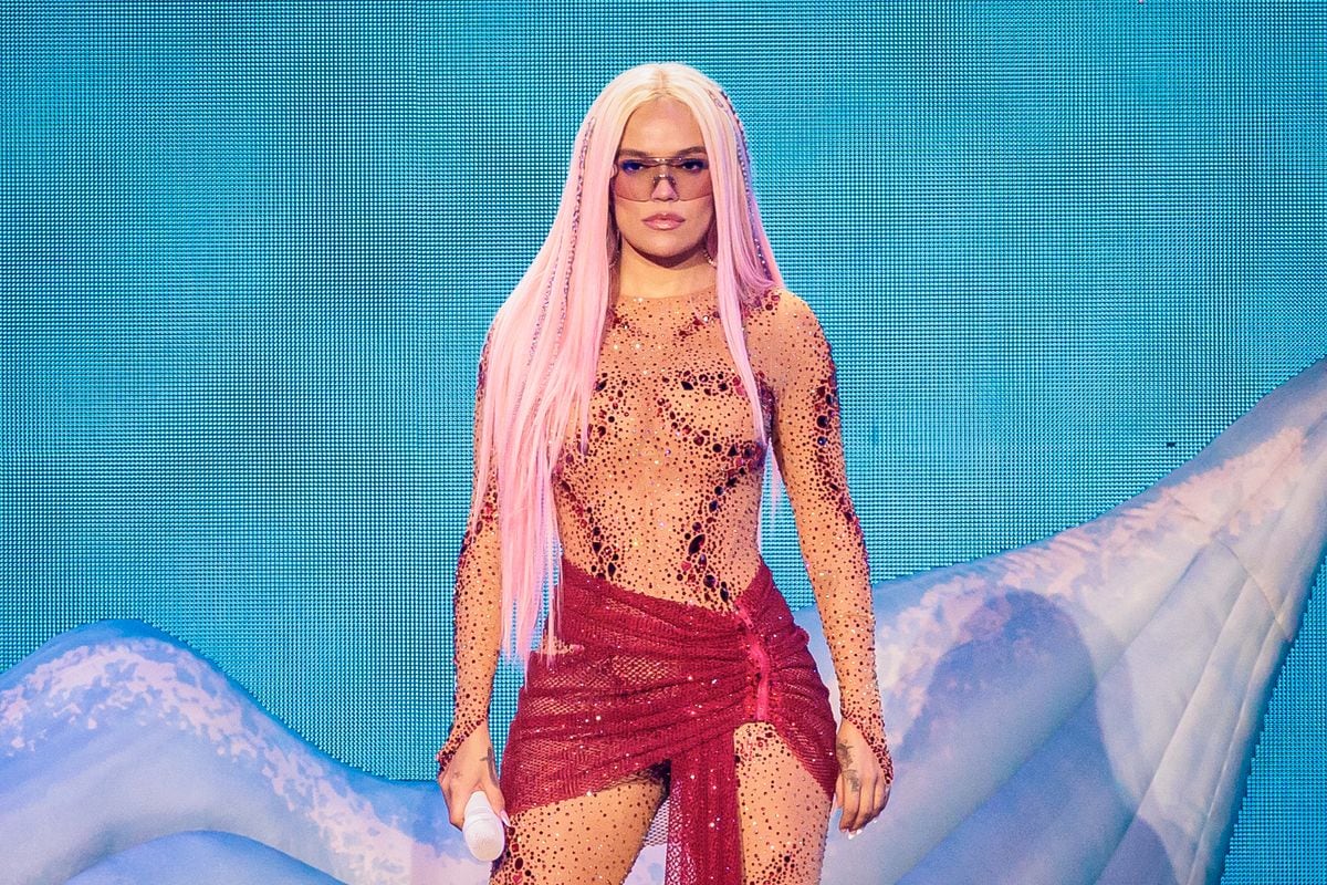 Karol G performing in Milan on June 25, 2025