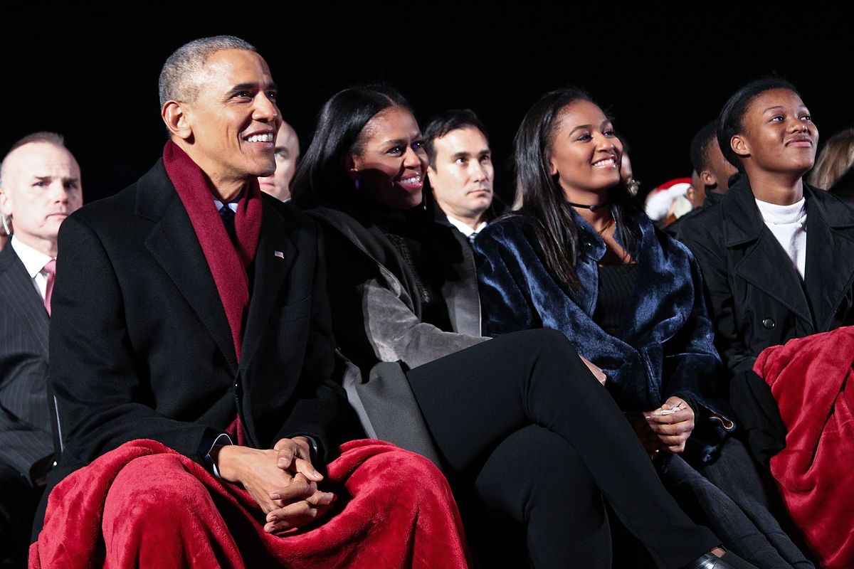 Barack, Michelle and Sasha Obama