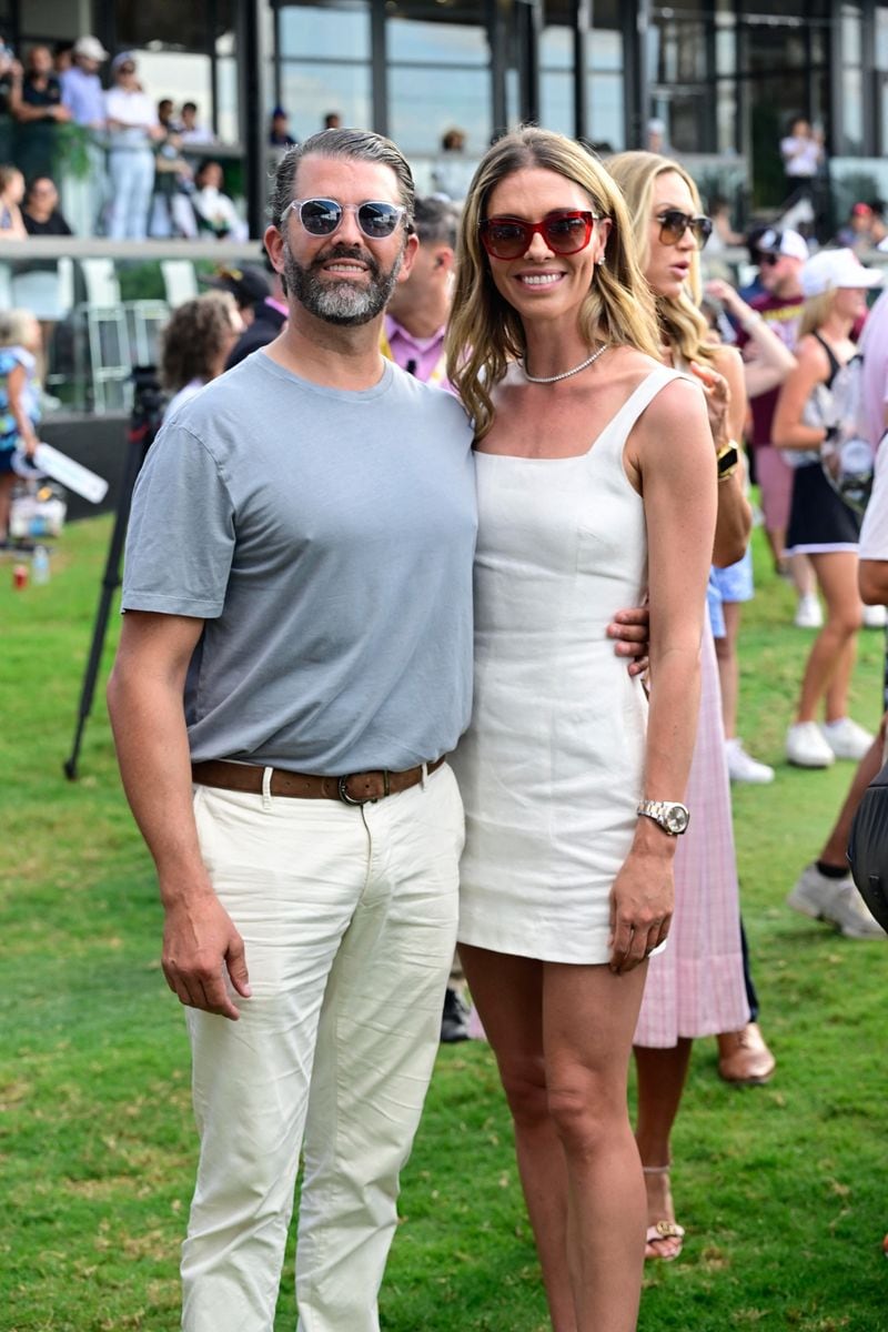 Donald Trump Jr and Bettina Anderson at the LIV Golf Miami tournament in Miami