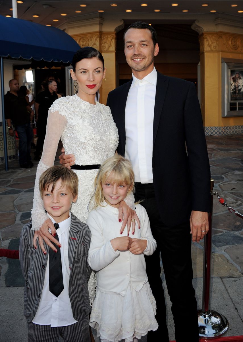   Director Rupert Sander, Liberty Ross, y sus hijos, Tennyson Sanders y Skyla Sanders, 2012