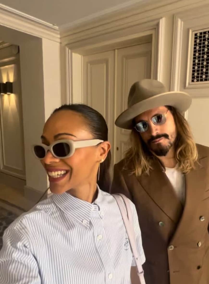 Zoe Saldaña shared a glimpse of her latest family moment in France