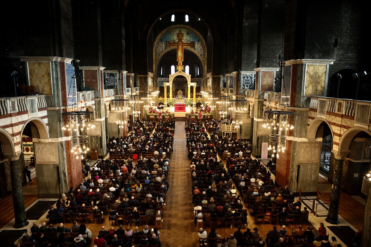 The Metropolitan Cathedral of the Most Precious Blood, informally known as Westminster Cathedral, in central London