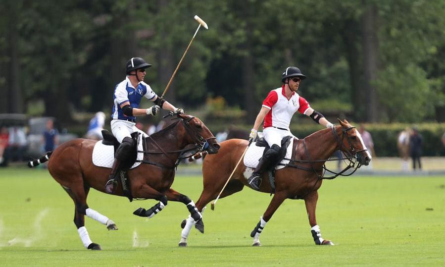 Prince Harry and Prince William play in polo match
