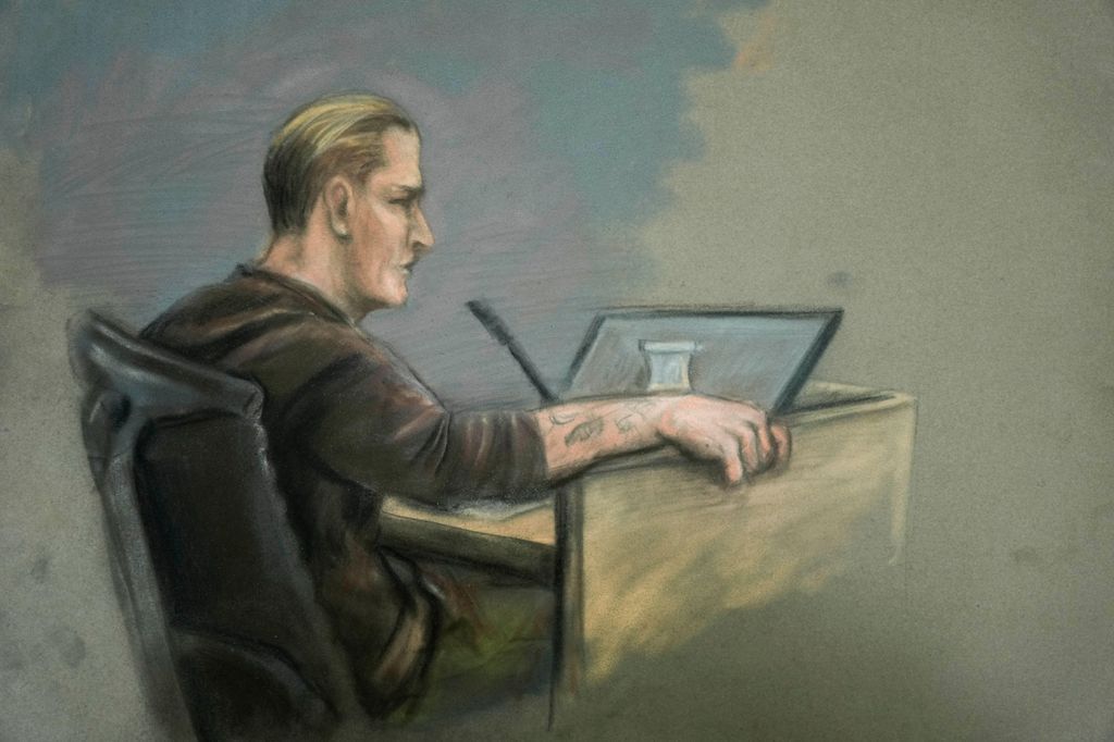 The cameras were not allowed to record images of the trial against Princess Mette-Marit's son, so cartoonists were hired.