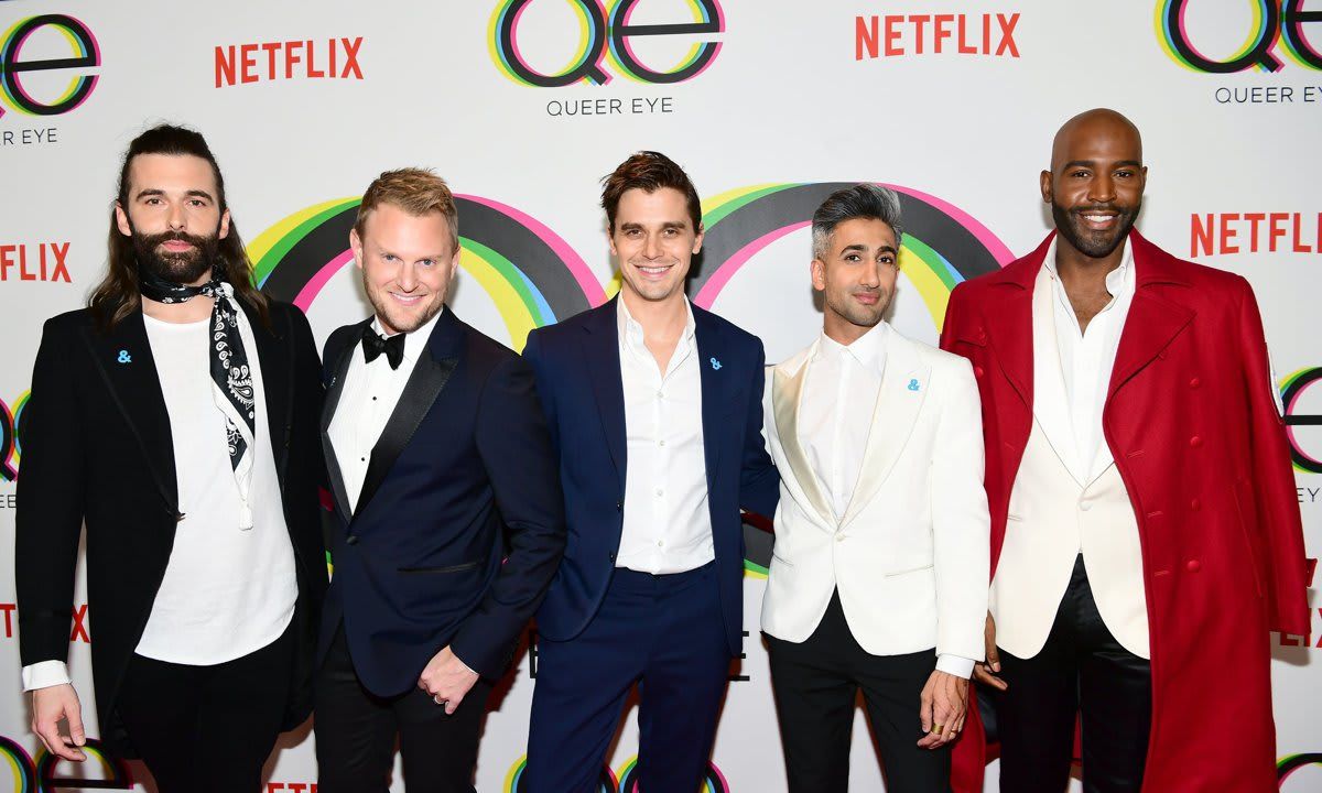 Jonathan Van Ness, Bobby Berk, Antoni Porowski, Tan France, and Karamo Brown attend the premiere of Netflix's "Queer Eye" Season 1