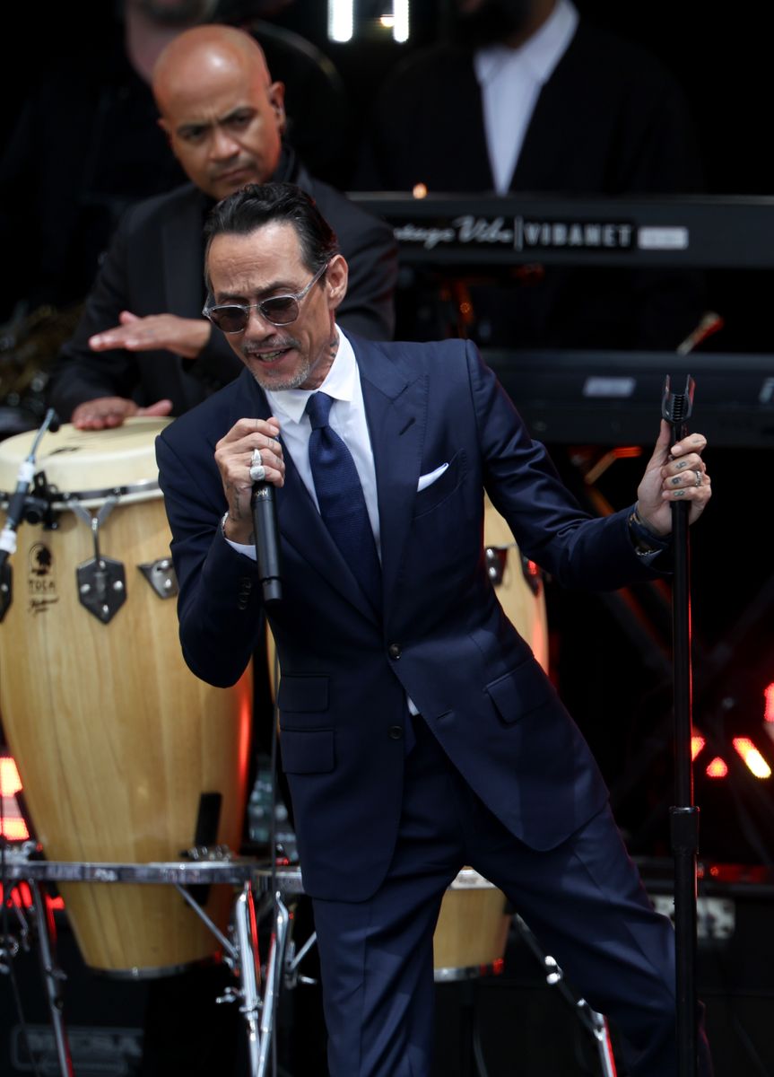 Marc Anthony performs at the dedication ceremony