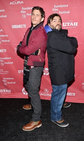James Marsden bro'd out with 'D Train' co-star Jack Black at the film's screening. Photo: Getty Images