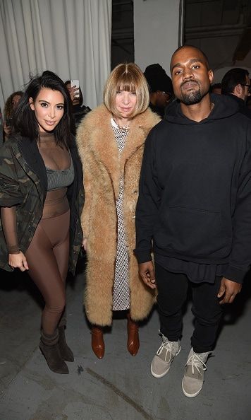 A Yeezy clad Kim with Anna Wintour and hubby Kanye
Photo: Getty Images