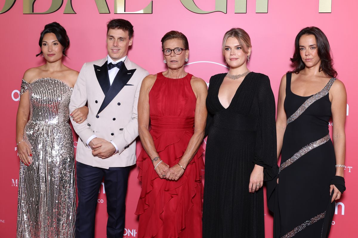 Marie Ducuret, Louis Ducruet, Princess Stephanie of Monaco, Camille Gottlieb and Pauline Ducruet attend the 2nd Monaco Global Gift Gala