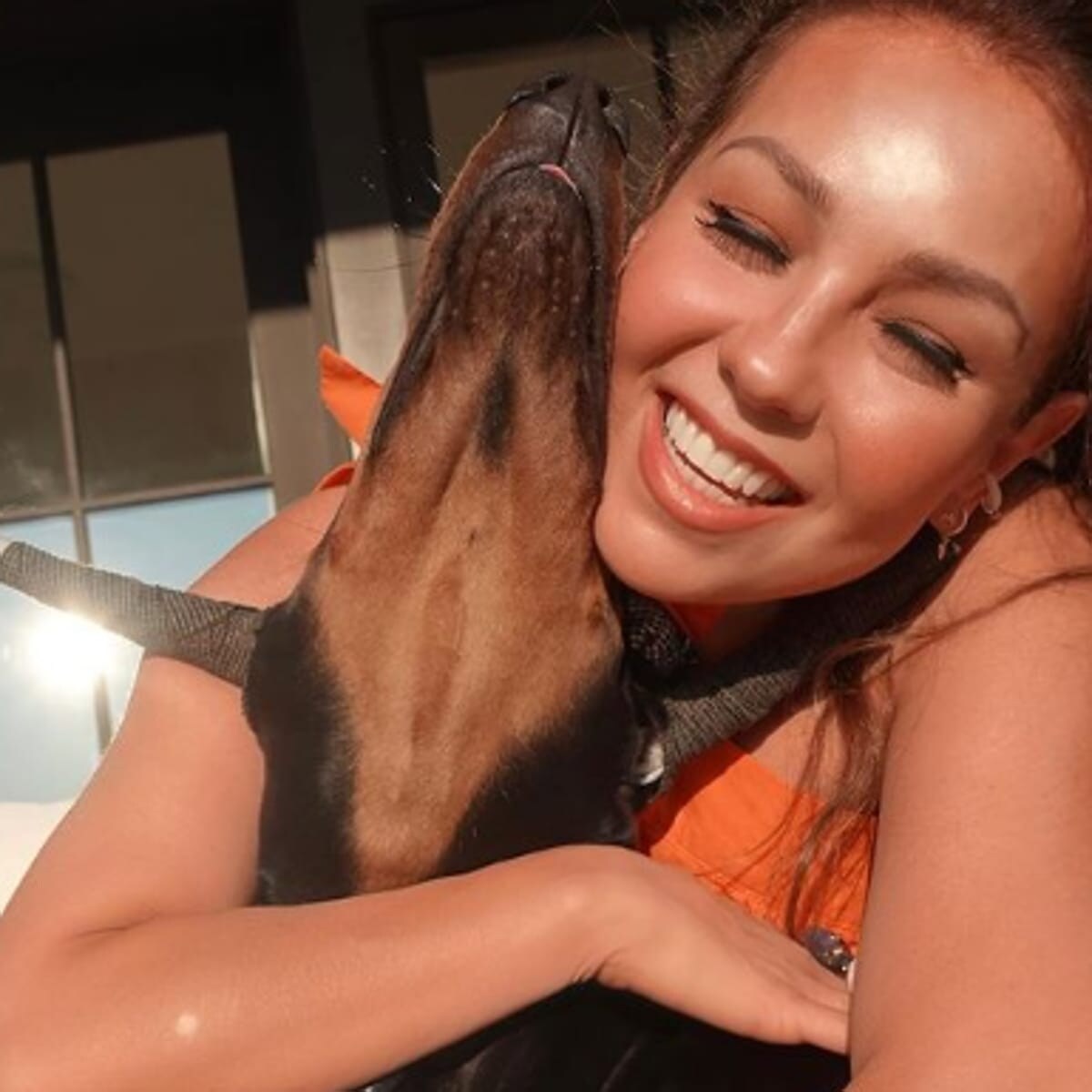 Thalia and her dog, Francesca