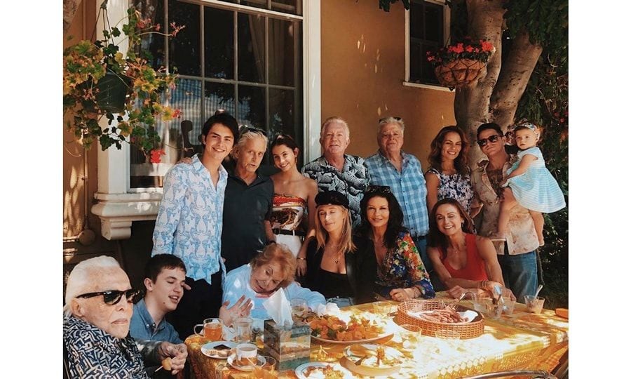Michael, Douglas, Catherine Zeta Jones pose for epic family photo with Kirk Douglas