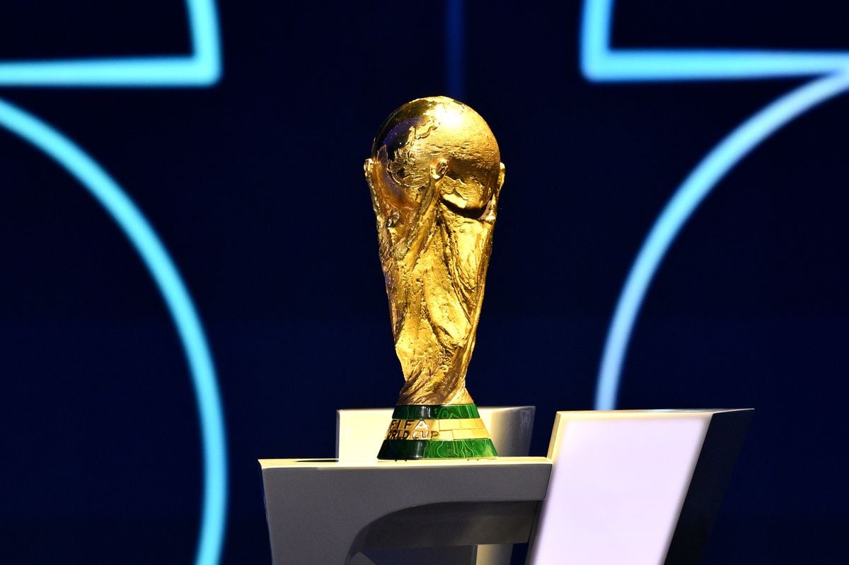 FIFA World Cup Trophy is displayed during the FIFA World Cup 2026 Official Draw.
