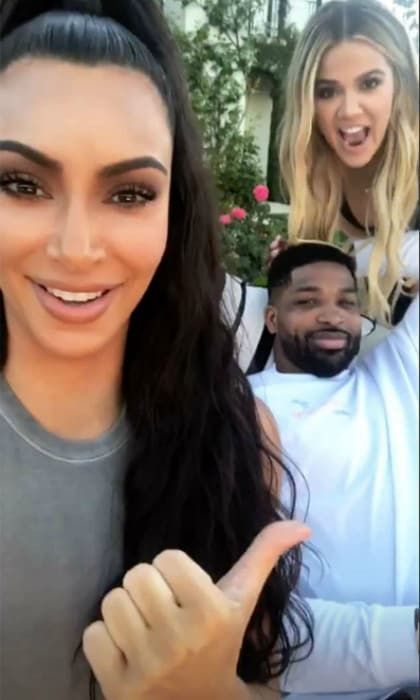 The 37-year-old reality star asked the dad to her niece True to unblock her while recording it for her Instagram story. Khloe laughed in the background.
Photo: Instagram/@kimkardashian