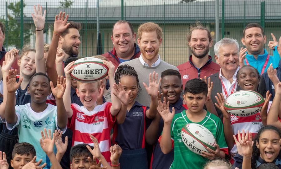 Prince Harry rugby kids
