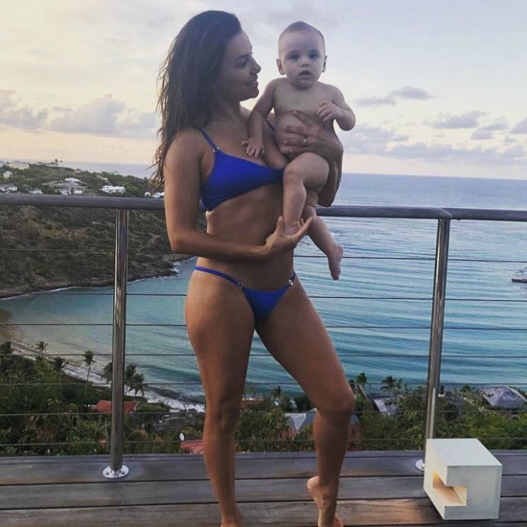 Eva Longoria bikini picture with baby Santiago