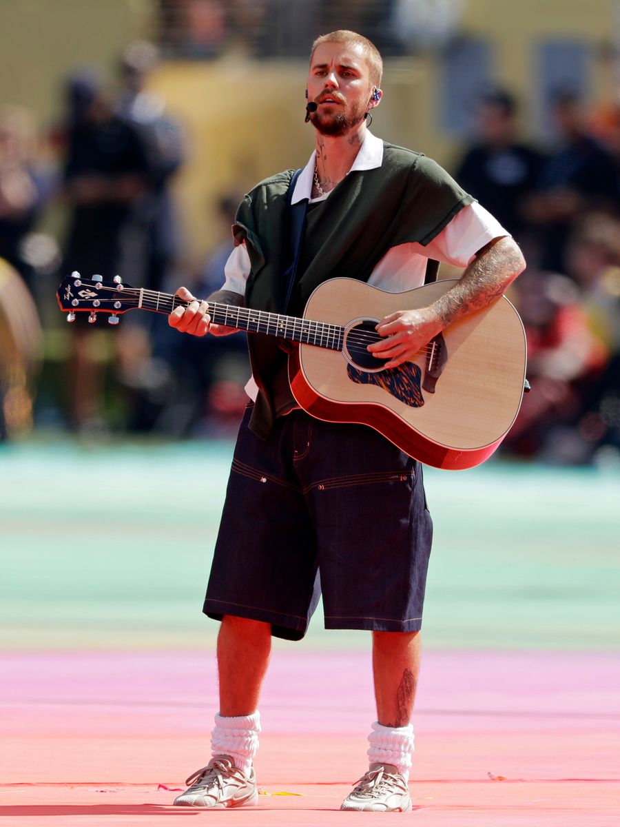 Justin Bieber during the world cup halftime show during the match between FIFA World Cup Final v Halftime Show