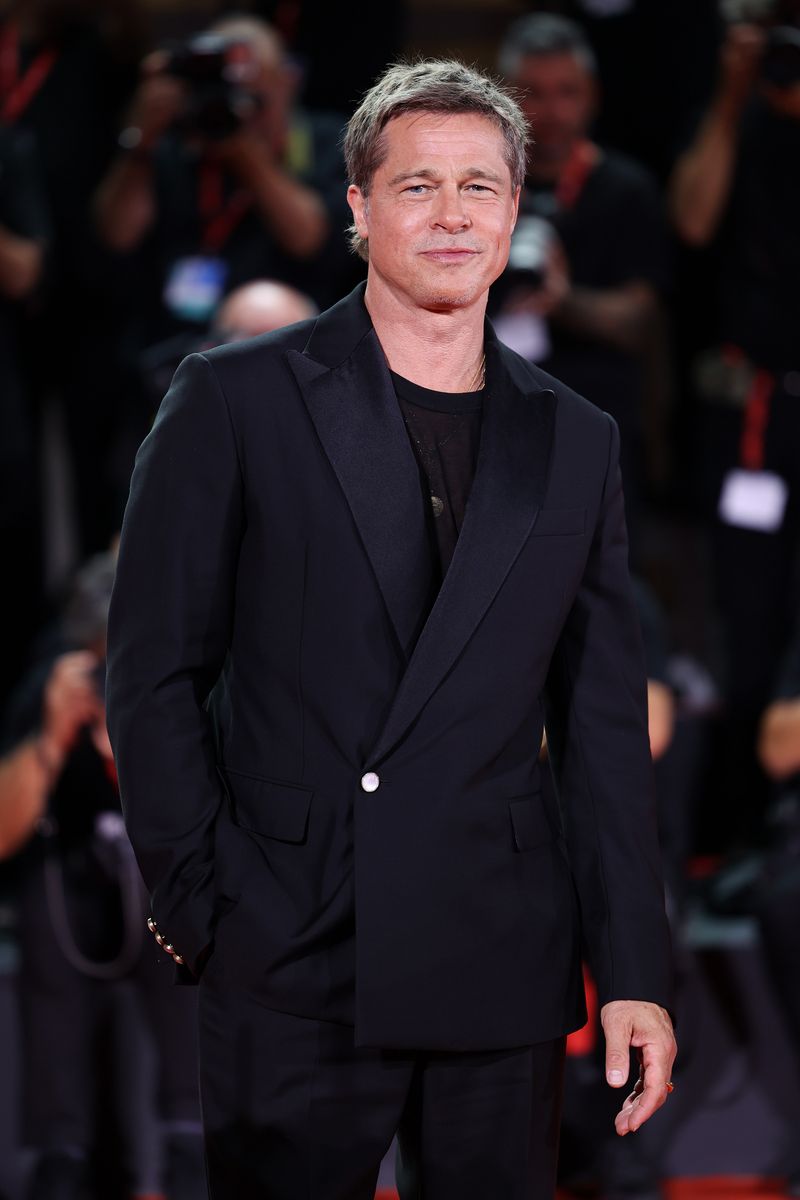 Brad Pitt photographed onset alongside his adorable dog co-star