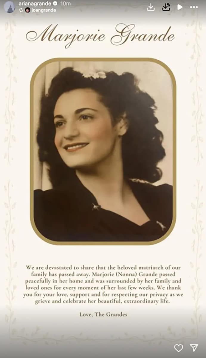 The Grande family honored their matriarch 