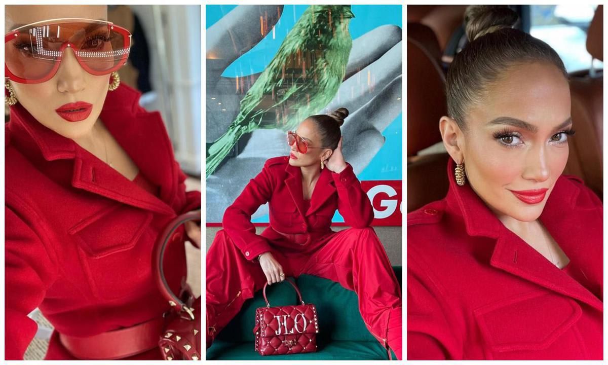 Jennifer Lopez, in her monochromatic holiday look, is the star that needs every Christmas tree